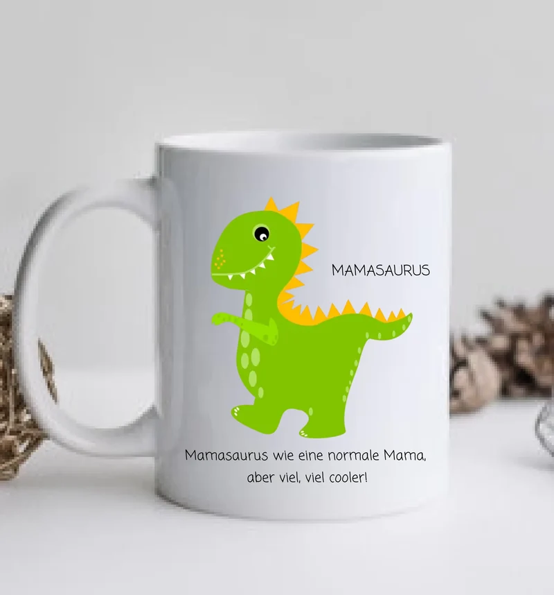 Personalisierte Tasse Muttertagsgeschenk & Vatertagsgeschenk | Mamasaurus | Omasaurus