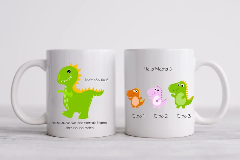 Personalisierte Tasse Muttertagsgeschenk & Vatertagsgeschenk | Mamasaurus | Omasaurus