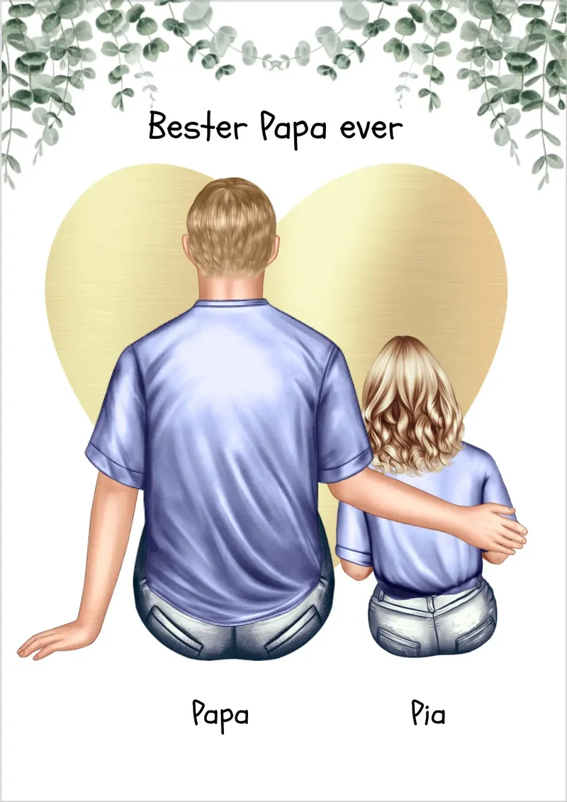 Personalisiertes Poster Geschenk Papa Tochter/Sohn - Vatertagsgeschenk - Geburtstagsgeschenk - Ostergeschenk Papa