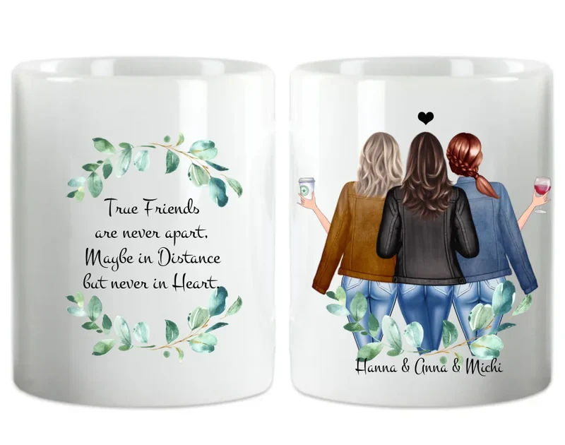 3 Beste Freundinnen Geschenk Tasse personalisiert, Geburtstagsgeschenk Freundin, Weihnachtsgeschenk Freundin
