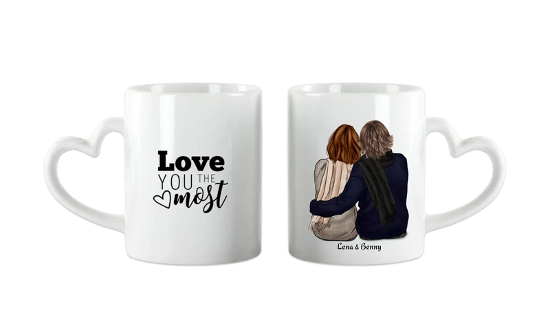 Personalisierte Tasse Jahrestag - Valentinstag - Hochzeitstag Geschenk - Paartasse Geschenk
