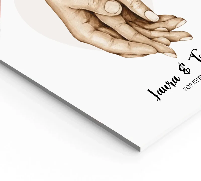 Personalisiertes Geschenk zur Hochzeit mit Hände Motiv - Poster für Verliebte, Verlobte, Verheiratete
