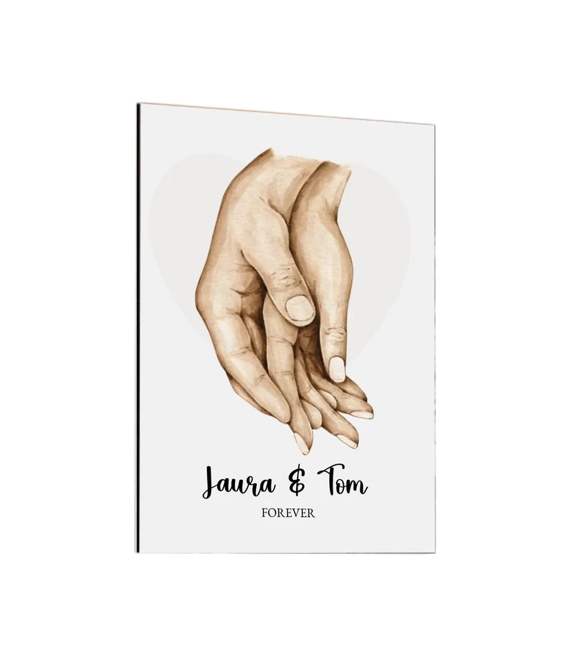 Personalisiertes Geschenk zur Hochzeit mit Hände Motiv - Poster für Verliebte, Verlobte, Verheiratete