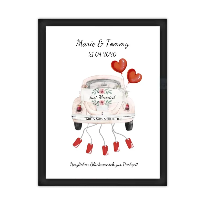 Personalisiertes Geldgeschenk zur Hochzeit - Hochzeitsgeschenk - Geld auf die Dosen anbringen