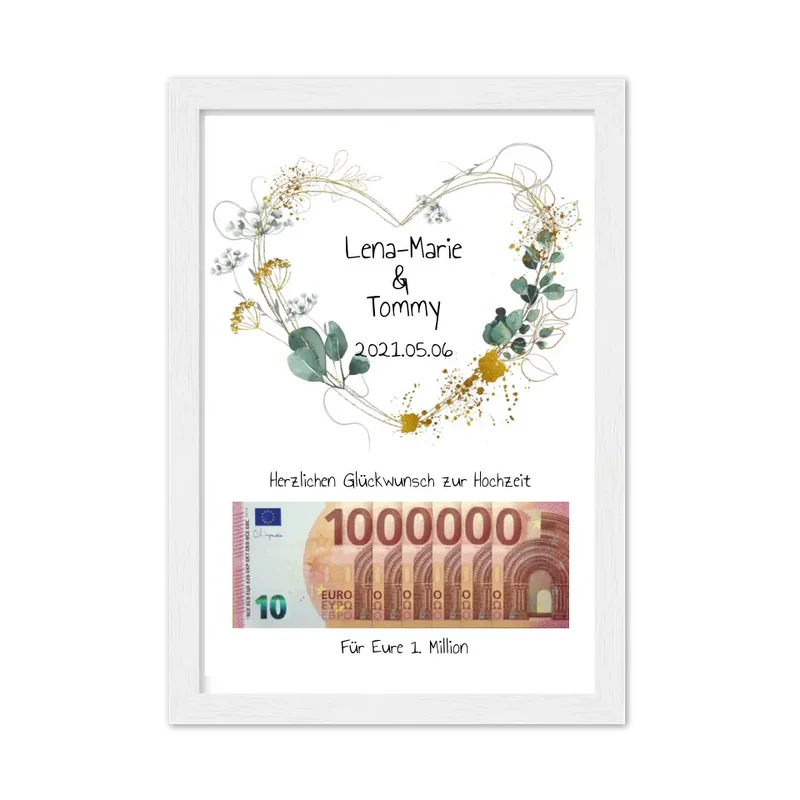 Personalisiertes Geldgeschenk zur Hochzeit, Hochzeitsgeschenk Für Eure 1. Million