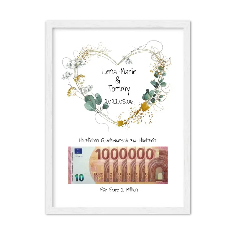 Personalisiertes Geldgeschenk zur Hochzeit, Hochzeitsgeschenk Für Eure 1. Million