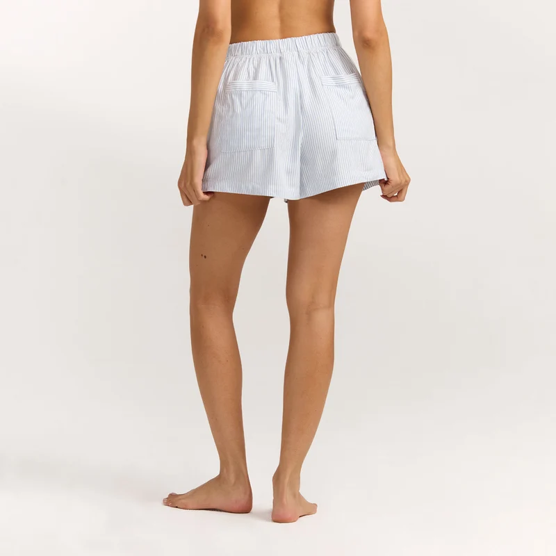Gestreifte Pyjama-Shorts - Blauer Streifen