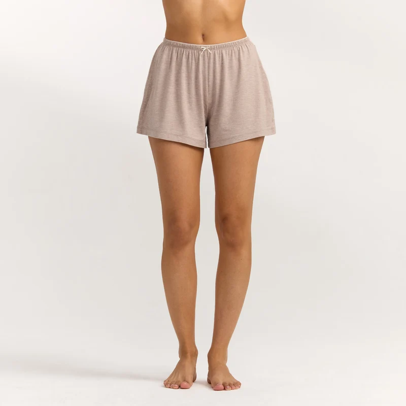 Modal Pyjama Shorts - Braune Melange
