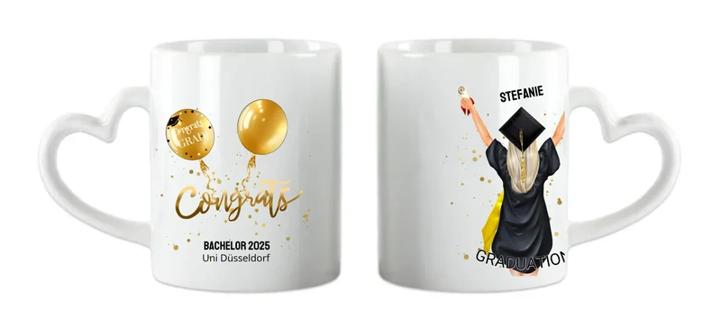 Personalisierte Tasse Schulabschluß, Geschenk 2023 Bachelor, Master, Doktor, Promotion Abitur, Abi, Ausbildung