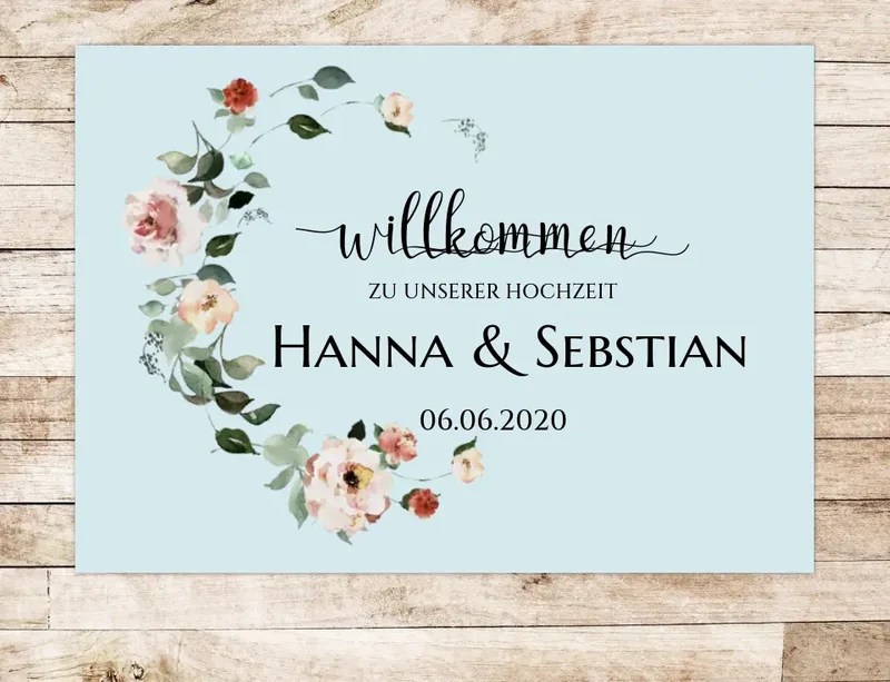 Willkommen Hochzeitsfußmatte | Personalisierte Fußmatte zum Empfang Hochzeit mit Namen | Hochzeitsdekoration Fußmatte
