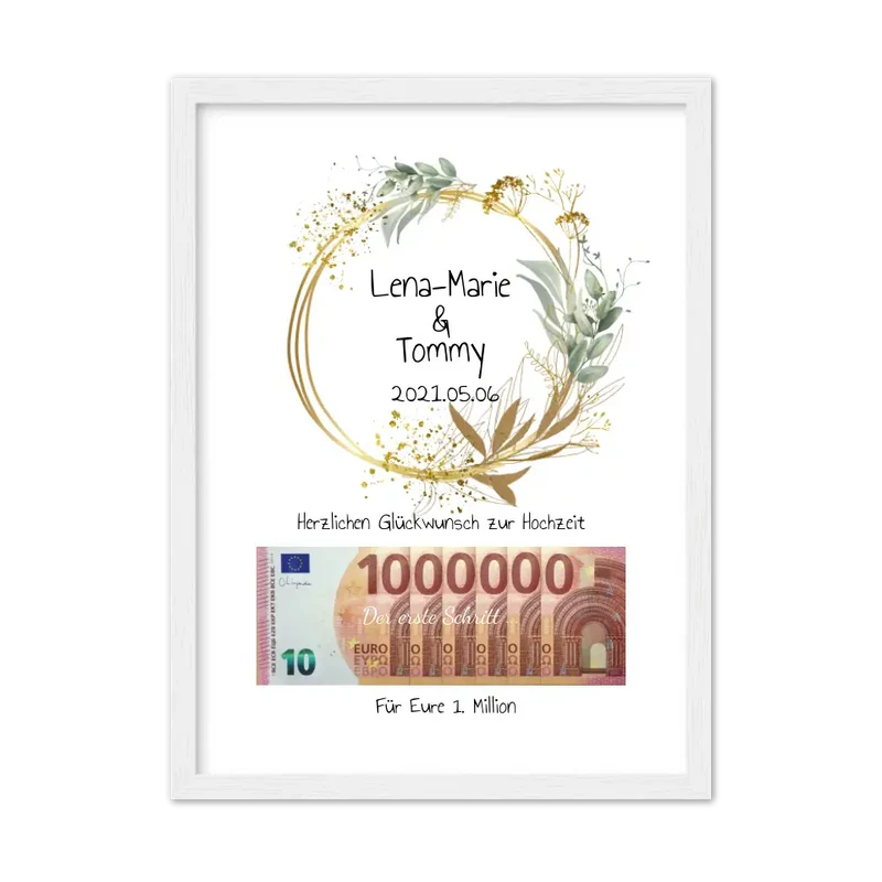 Personalisiertes Geldgeschenk zur Hochzeit - Für Eure 1. Million - Wunscherfüller