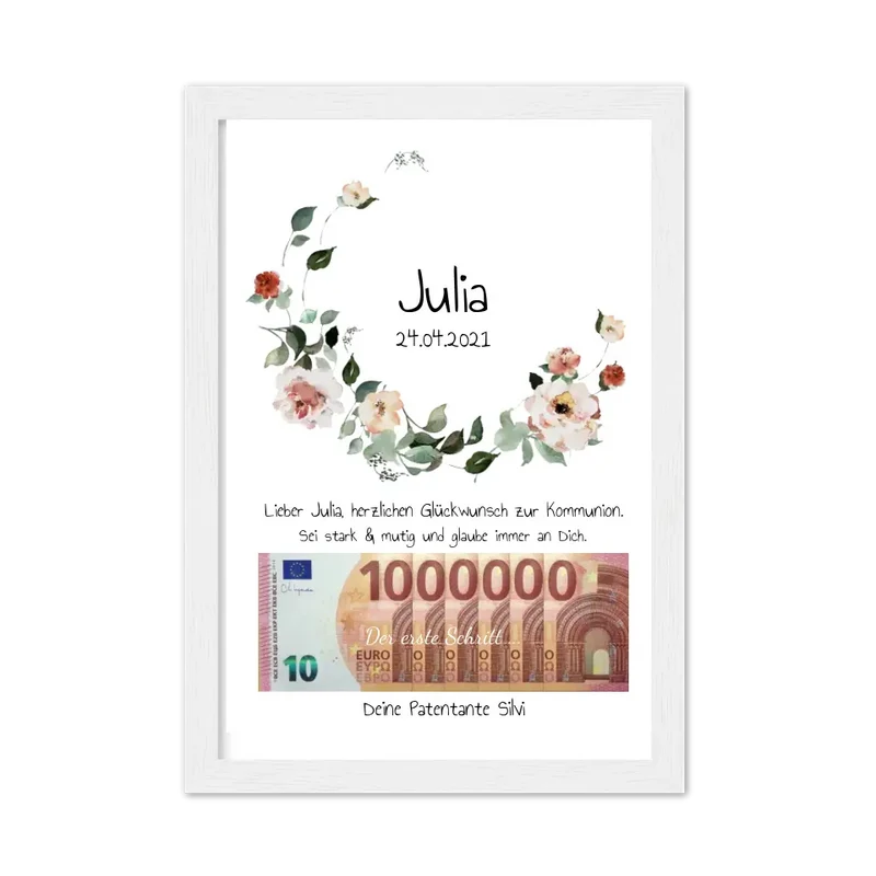 Geldgeschenk Wunscherfüller - Personalisiertes Geschenk, Geldgeschenk zum Geburtstag, Jugendweihe, Kommunion, Konfirmation, Geburtstagsgeschenk 1. Million