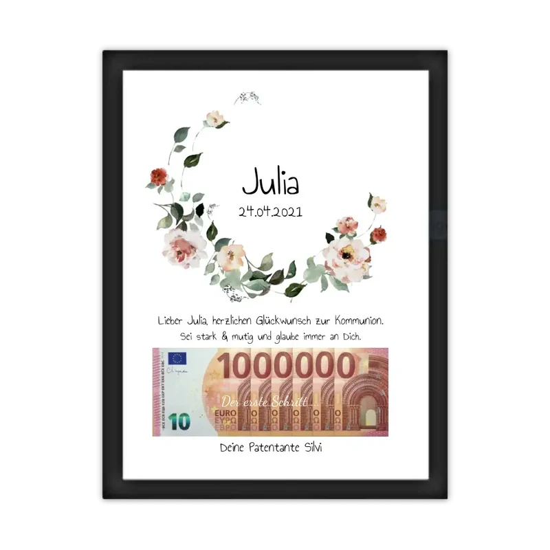 Geldgeschenk Wunscherfüller - Personalisiertes Geschenk, Geldgeschenk zum Geburtstag, Jugendweihe, Kommunion, Konfirmation, Geburtstagsgeschenk 1. Million