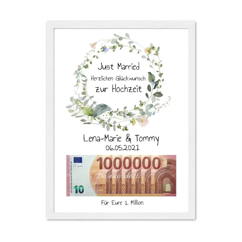 Geldgeschenk Wunscherfüller zur Hochzeit, Hochzeitsgeschenk Für Eure 1. Million