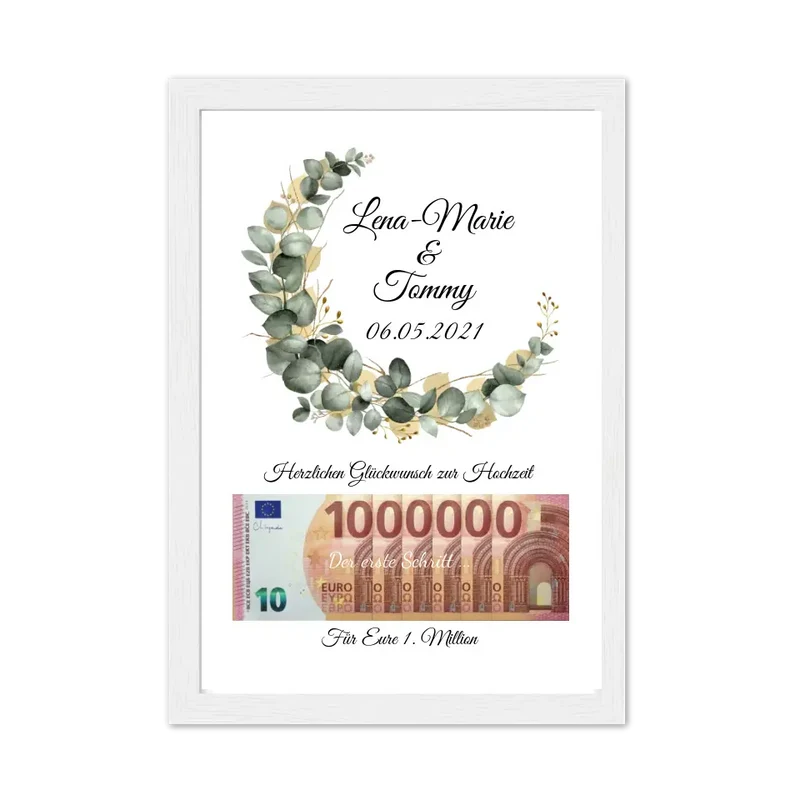 Personalisiertes Geschenk, Geldgeschenk zur Hochzeit, Hochzeitsgeschenk Für Eure 1. Million