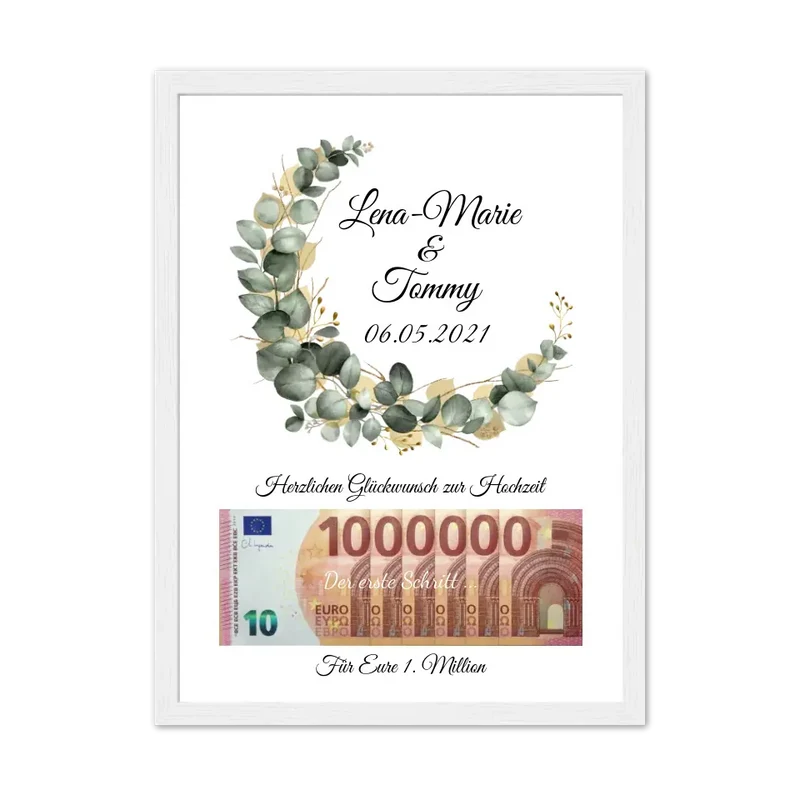 Personalisiertes Geschenk, Geldgeschenk zur Hochzeit, Hochzeitsgeschenk Für Eure 1. Million
