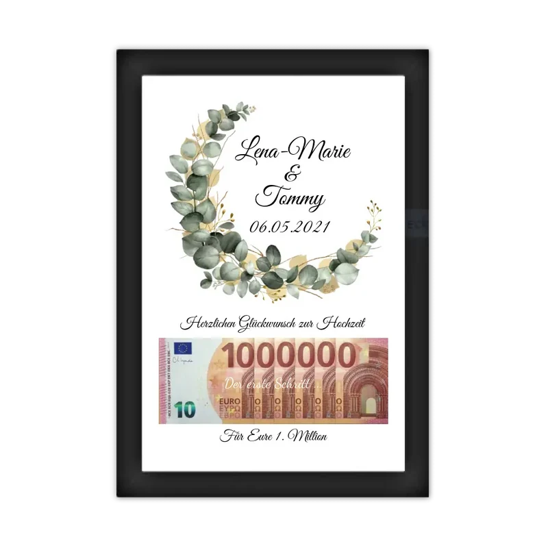 Personalisiertes Geschenk, Geldgeschenk zur Hochzeit, Hochzeitsgeschenk Für Eure 1. Million