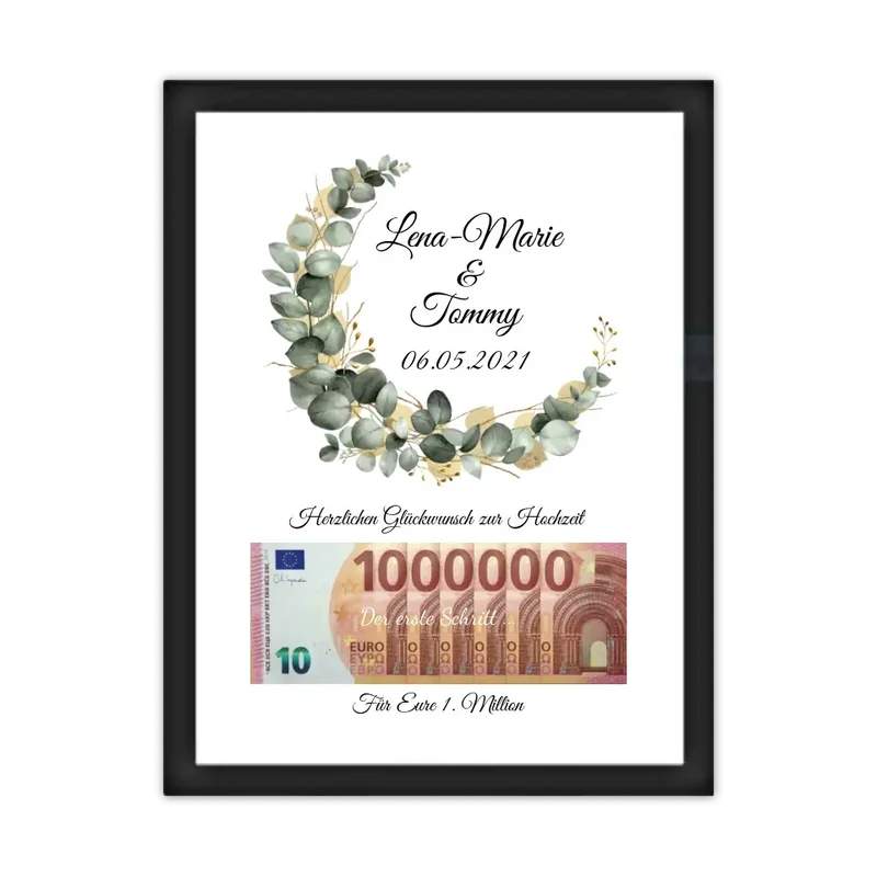 Personalisiertes Geschenk, Geldgeschenk zur Hochzeit, Hochzeitsgeschenk Für Eure 1. Million