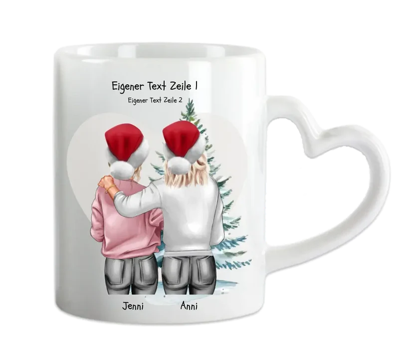 Personalisierte Tasse Nikolausgeschenk, Weihnachtsgeschenk für Geschwister, für Freundin