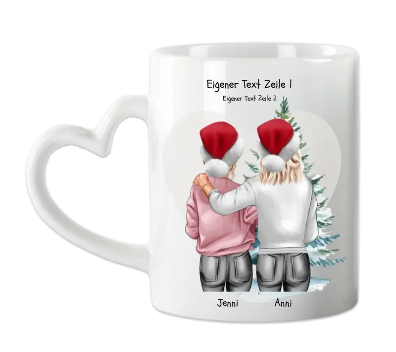 Personalisierte Tasse Nikolausgeschenk, Weihnachtsgeschenk für Geschwister, für Freundin