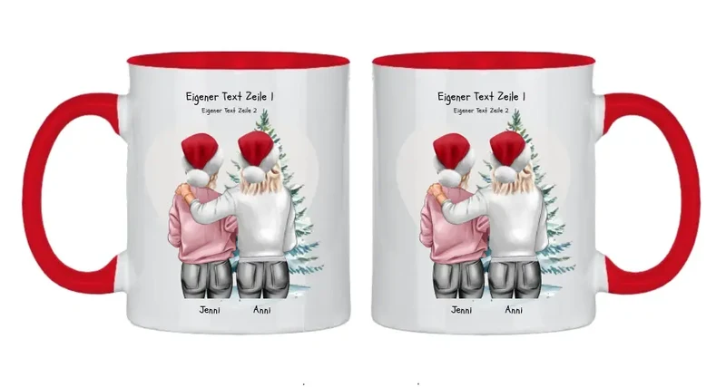 Personalisierte Tasse Nikolausgeschenk, Weihnachtsgeschenk für Geschwister, für Freundin