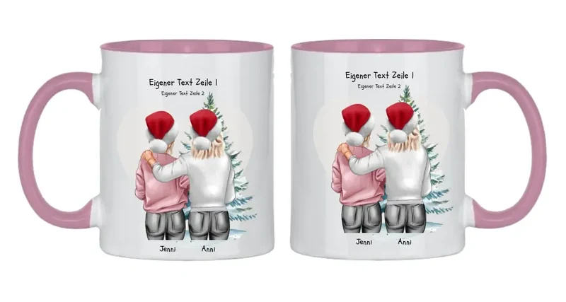 Personalisierte Tasse Nikolausgeschenk, Weihnachtsgeschenk für Geschwister, für Freundin