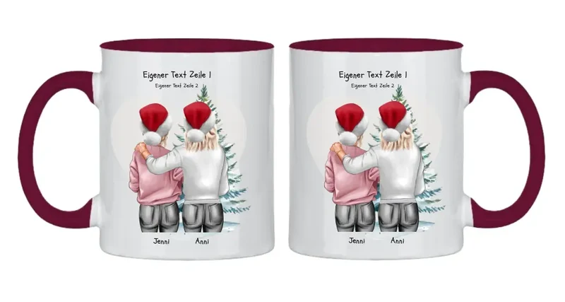 Personalisierte Tasse Nikolausgeschenk, Weihnachtsgeschenk für Geschwister, für Freundin