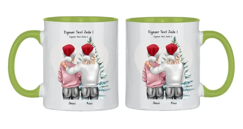 Personalisierte Tasse Nikolausgeschenk, Weihnachtsgeschenk für Geschwister, für Freundin