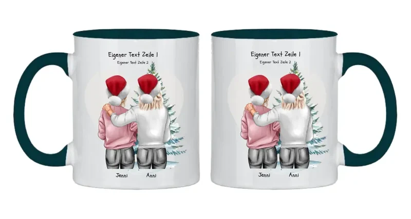 Personalisierte Tasse Nikolausgeschenk, Weihnachtsgeschenk für Geschwister, für Freundin