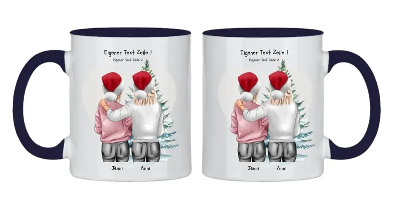 Personalisierte Tasse Nikolausgeschenk, Weihnachtsgeschenk für Geschwister, für Freundin