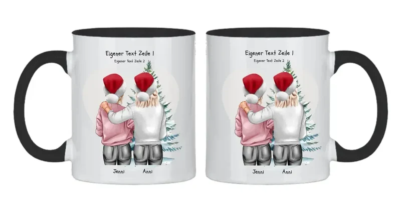 Personalisierte Tasse Nikolausgeschenk, Weihnachtsgeschenk für Geschwister, für Freundin