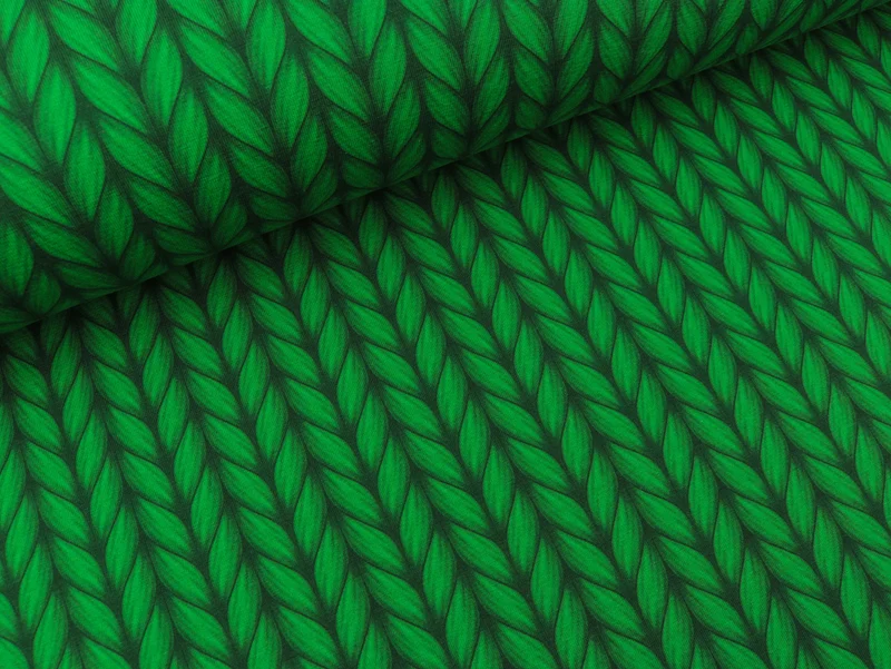 Reststück 37cm - Hamburger Liebe Baumwolljersey Plain Stitches Lookalike verde erba-verdone