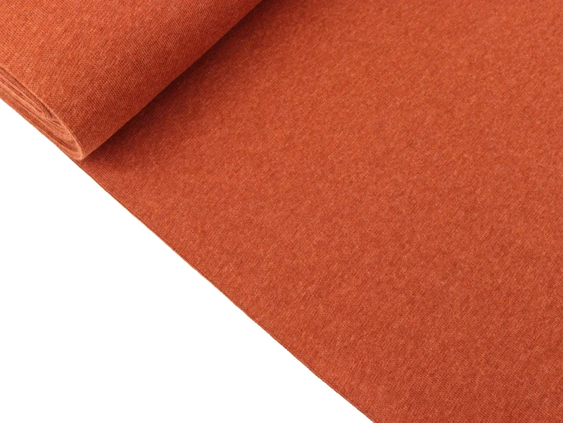 Reststück 17cm - Glatte Bündchenware Heike terracotta melange