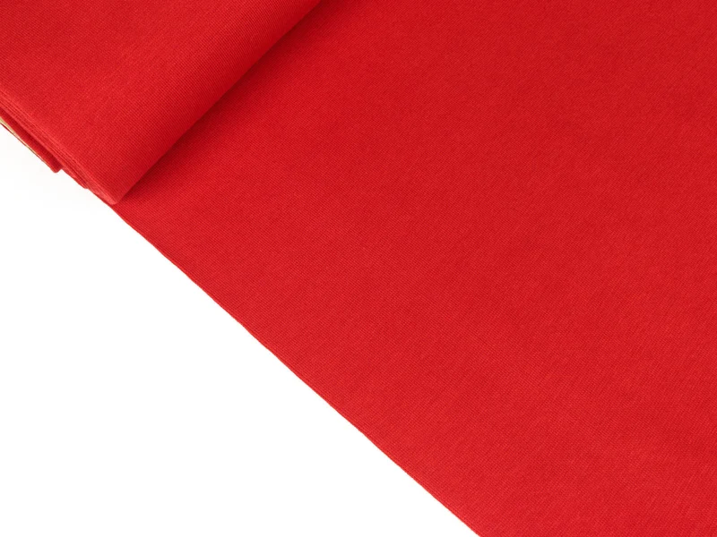 Reststück 20cm - Glatte Bündchenware Heike rot