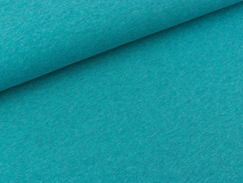 Reststück 63cm - Leichter Sweat Maike smaragd melange