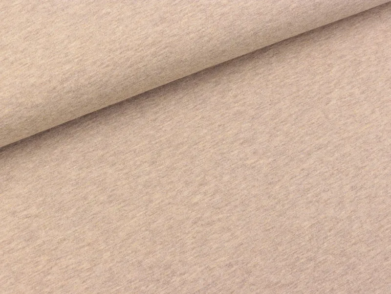 Reststück 69cm - Baumwolljersey Vanessa beige melange