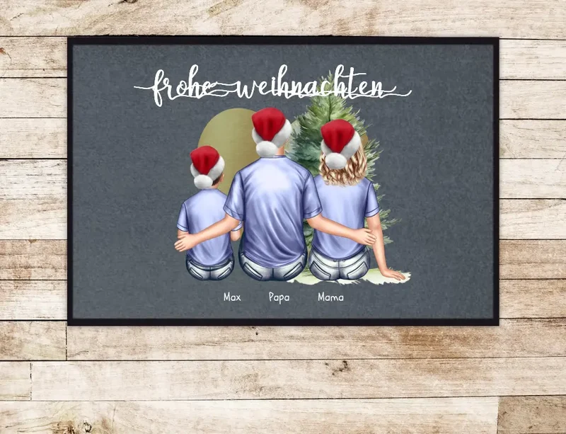 Geschenk Familie | Personalisierte Fußmatte | Weihnachten Familie Weihnachtsdekoration mit Name Familienmitglieder