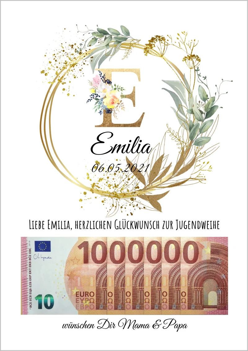 Personalisiertes Geschenk, Geldgeschenk Wunscherfüller zum Geburtstag, Jugendweihe, Kommunion, Konfirmation, 1. Million