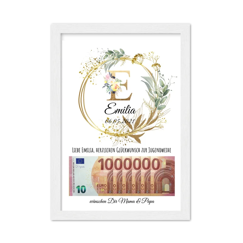 Personalisiertes Geschenk, Geldgeschenk Wunscherfüller zum Geburtstag, Jugendweihe, Kommunion, Konfirmation, 1. Million