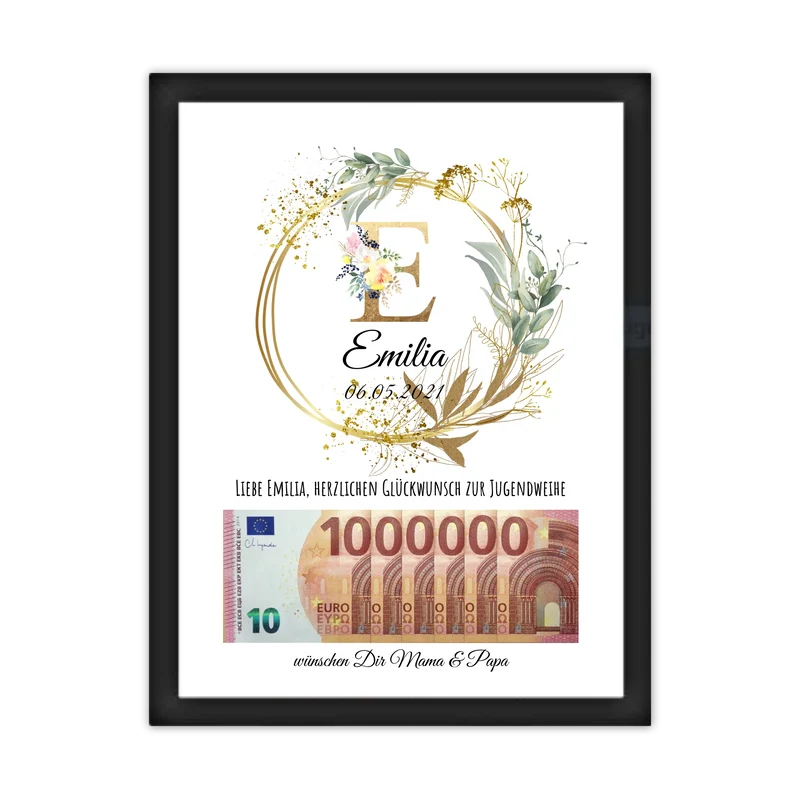 Personalisiertes Geschenk, Geldgeschenk Wunscherfüller zum Geburtstag, Jugendweihe, Kommunion, Konfirmation, 1. Million