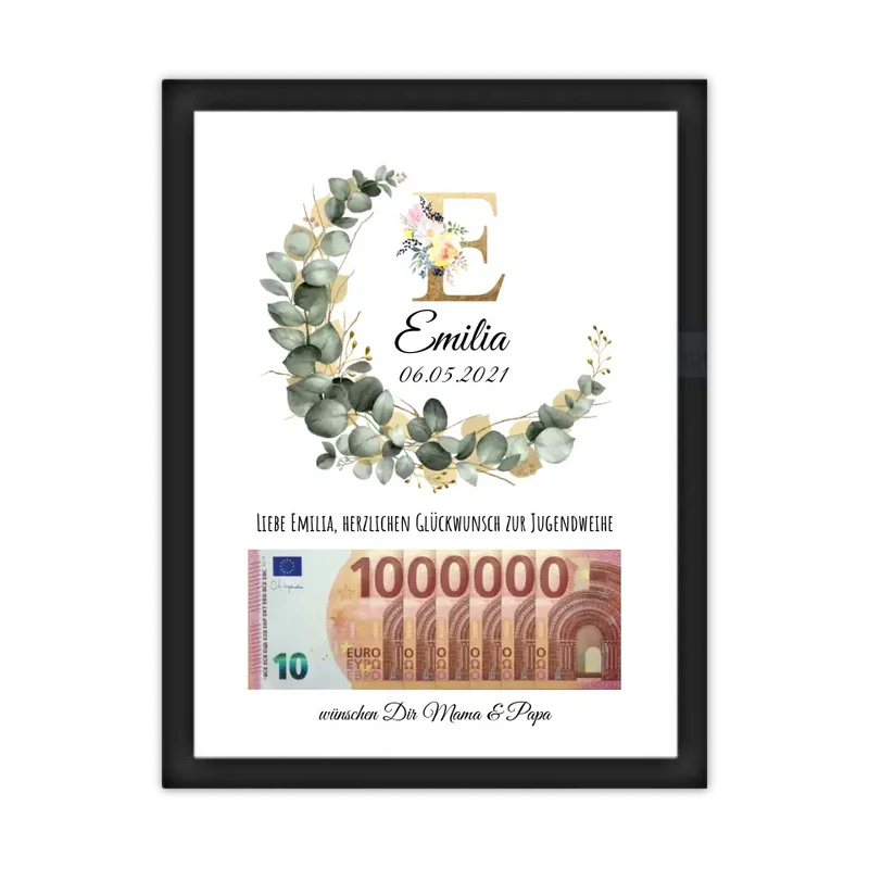 Personalisiertes Geschenk, Geldgeschenk zum Geburtstag, Jugendweihe, Kommunion, Konfirmation, Geburtstagsgeschenk 1. Million