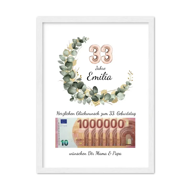Geldgeschenk Wunscherfüller zum Geburtstag, Geburtstagsgeschenk 1. Million