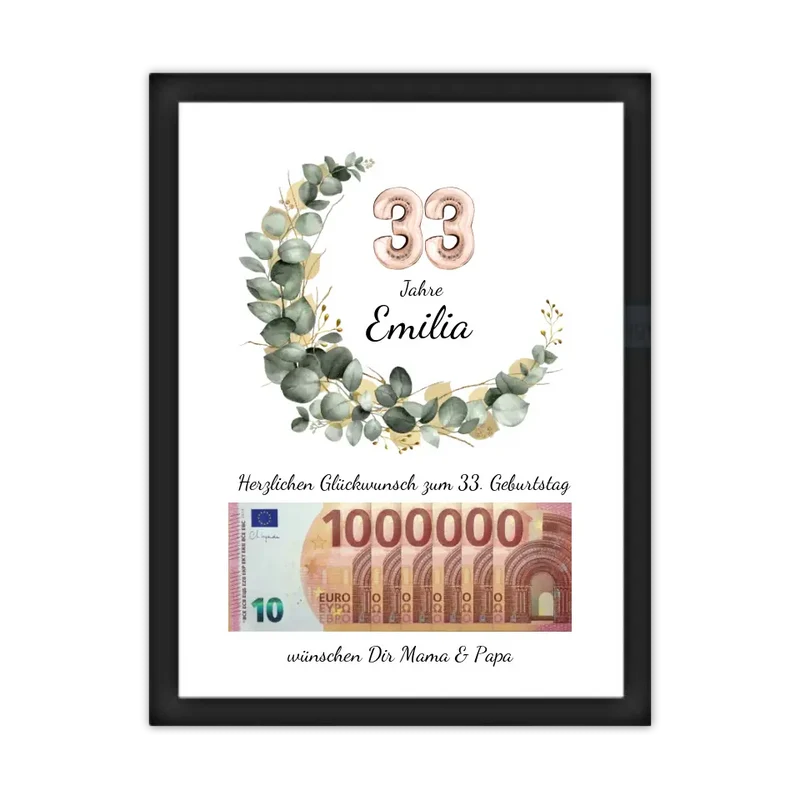 Geldgeschenk Wunscherfüller zum Geburtstag, Geburtstagsgeschenk 1. Million