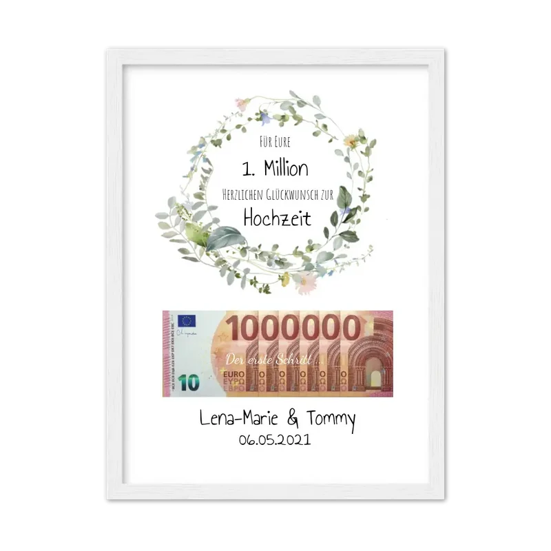 Geldgeschenk Wunscherfüller zur Hochzeit, Hochzeitsgeschenk Für Eure 1. Million