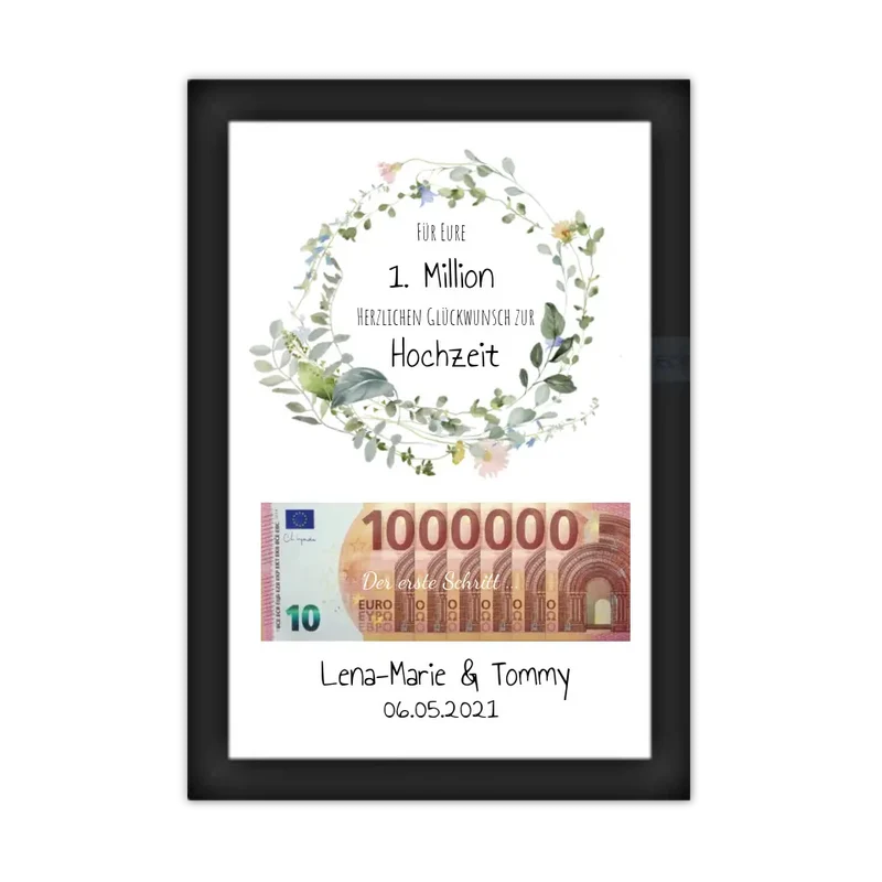 Geldgeschenk Wunscherfüller zur Hochzeit, Hochzeitsgeschenk Für Eure 1. Million