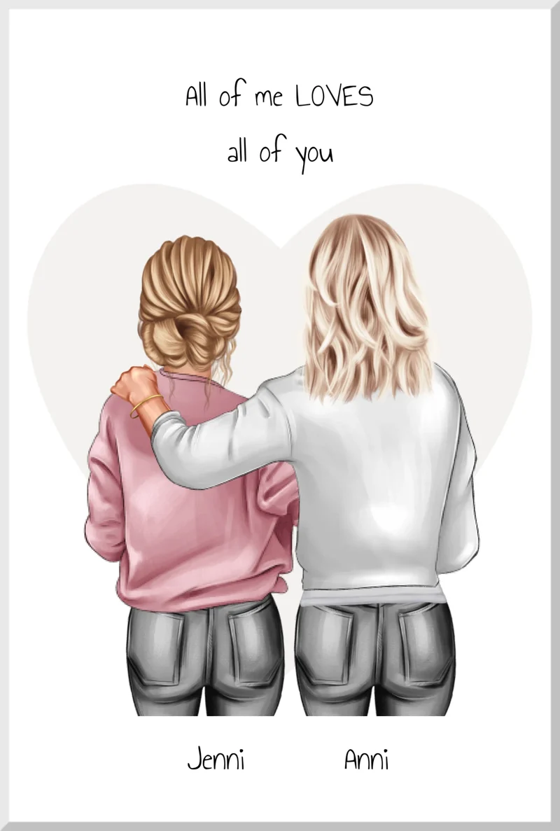 Personalisiertes Geschenk für Schwester, Mutter & Tochter Poster - Kolleginnen Geschenk - Bild Freundin Poster