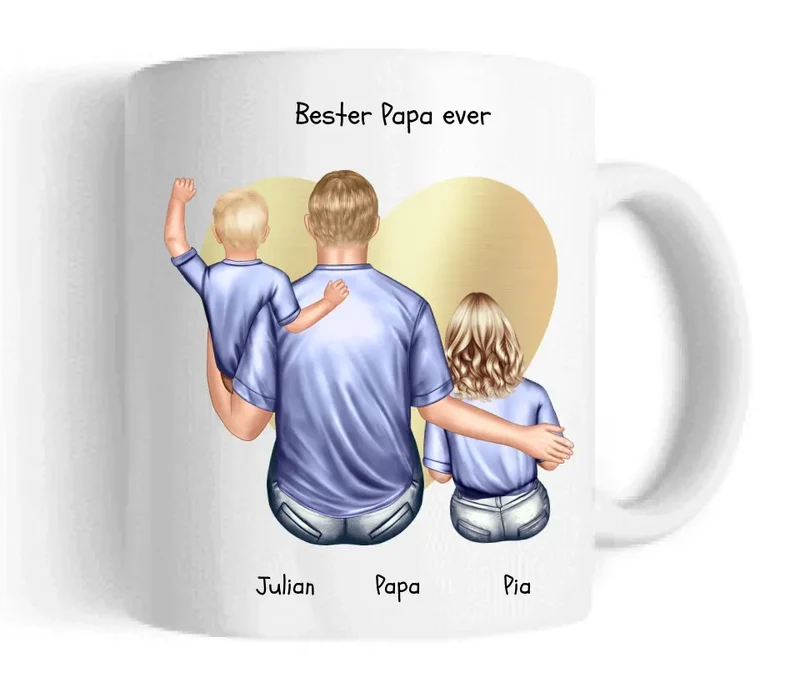 Personalsiertes Geschenk Papa - Tasse als Vatertagtagsgeschenk oder Geburtstagsgeschenk