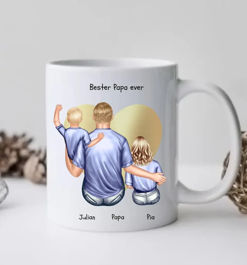 Personalsiertes Geschenk Papa - Tasse als Vatertagtagsgeschenk oder Geburtstagsgeschenk