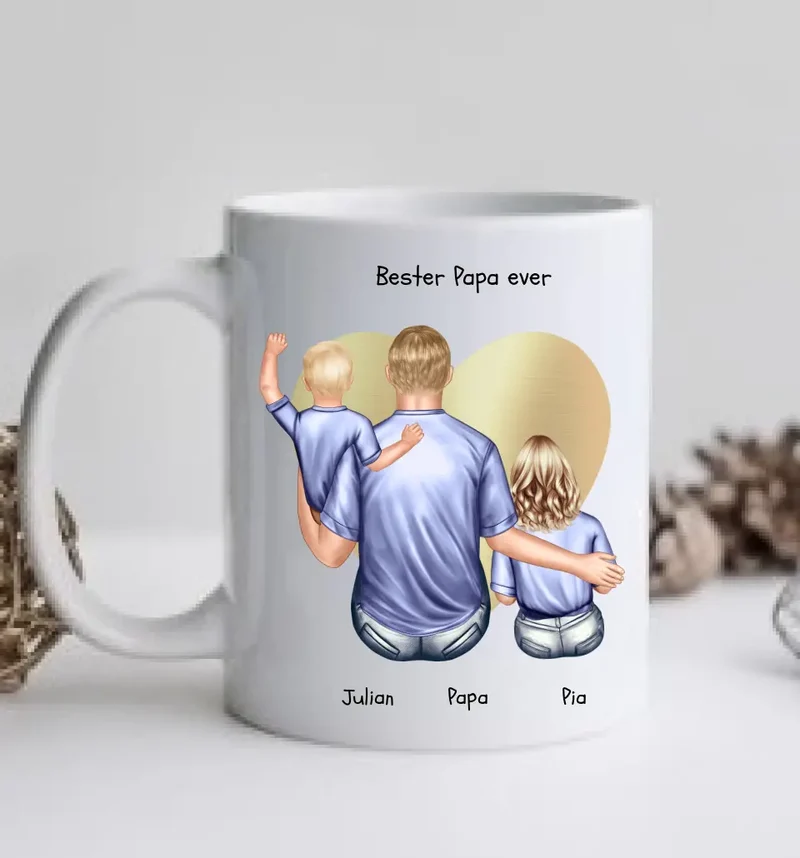 Personalsiertes Geschenk Papa - Tasse als Vatertagtagsgeschenk oder Geburtstagsgeschenk