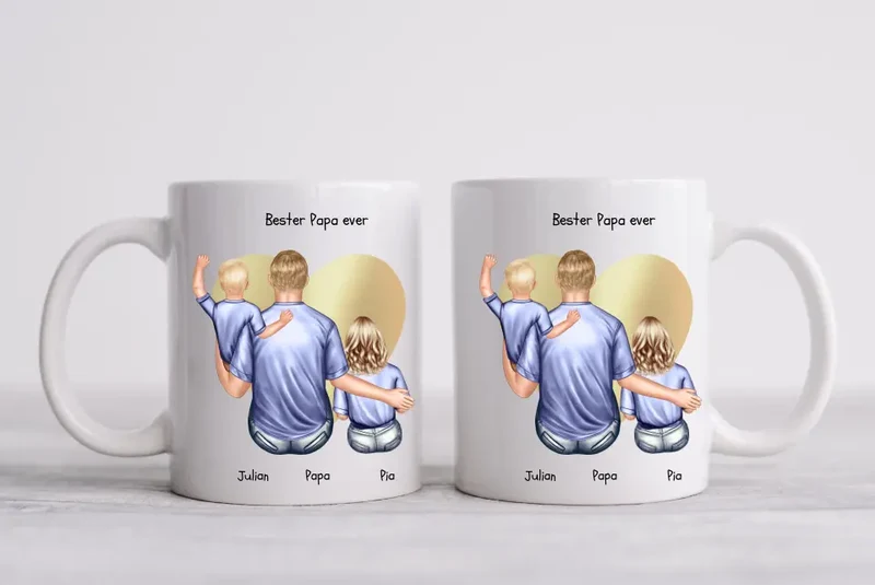 Personalsiertes Geschenk Papa - Tasse als Vatertagtagsgeschenk oder Geburtstagsgeschenk